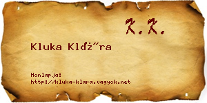 Kluka Klára névjegykártya